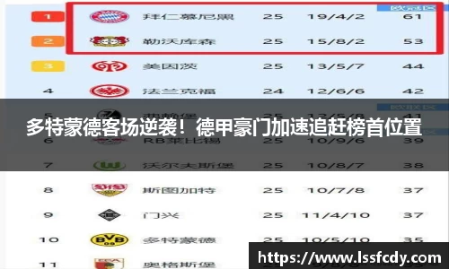 多特蒙德客场逆袭！德甲豪门加速追赶榜首位置
